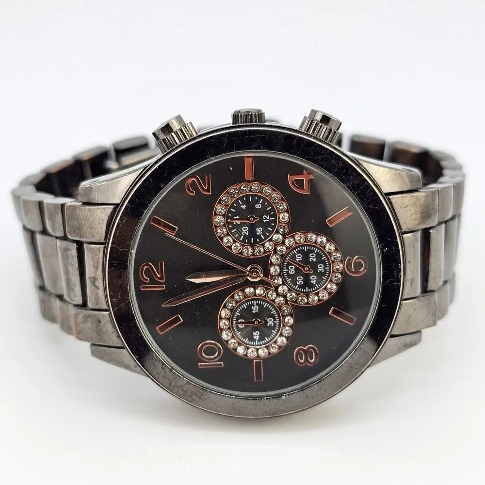 40MM Women's Watch Black Dial Black‎ Bracelet Band 6